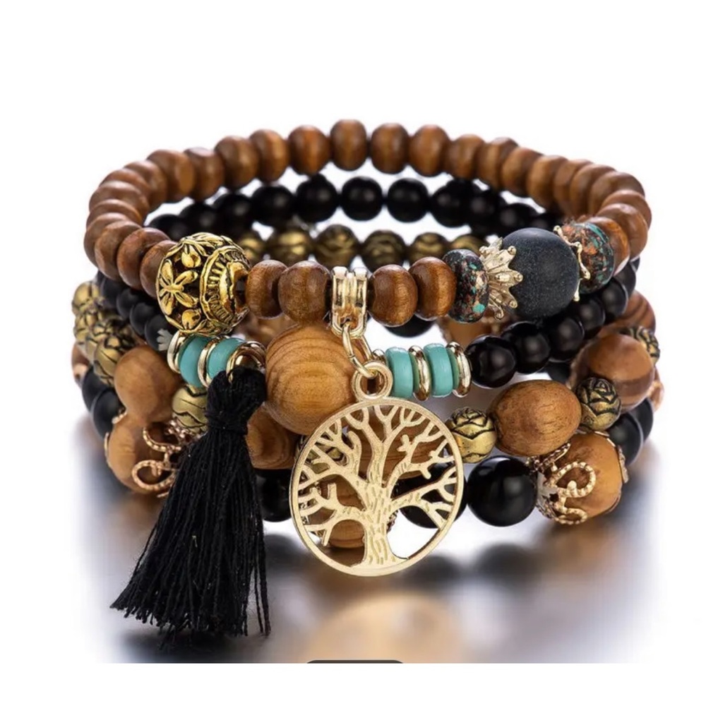 ‼️SOLD‼️Tree Of Life Pendant Multilayer Beaded Bracelet - Picture 1 of 3